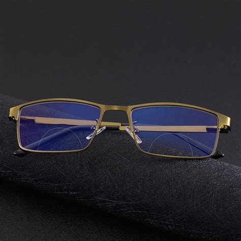 mens bifocal reading glasses transition photochromic rectangular readers gold reading glasses