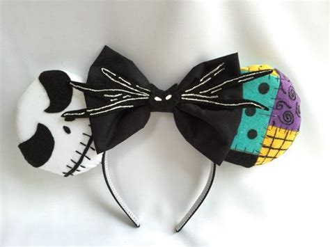A Close Up Of A Minnie Mouse Headband With A Skull On The Side And A