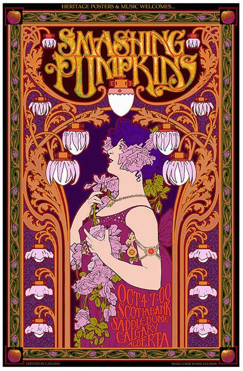 Smashing Pumpkins Art Nouveau Concert Poster Etsy
