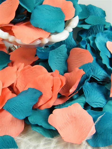Coral And Teal Artificial Rose Petals 1000 Teal And Deep