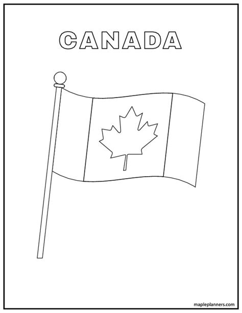 Canadian Flag Coloring Page Printable