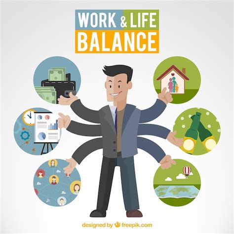 Work And Life Balance Illustration Vector Premium Download