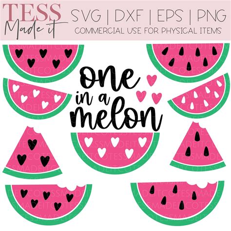 Watermelon Svg Bundle Summer Svg One In A Melon Svg Etsy
