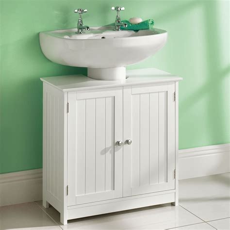White Wooden Bathroom Cabinet Shelf Cupboard Bedroom Storage Unit Free