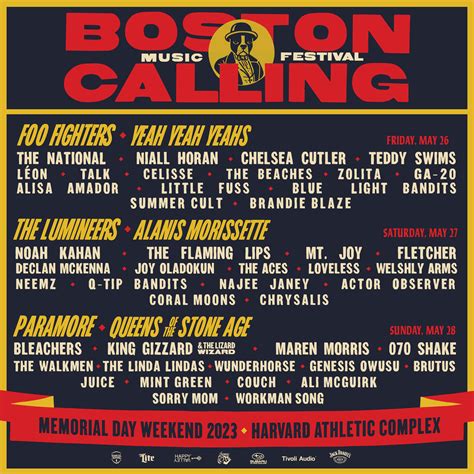 Boston Calling 2023 Lineup Feat Foo Fighters Queens Of The Stone Age Paramore Yeah Yeah