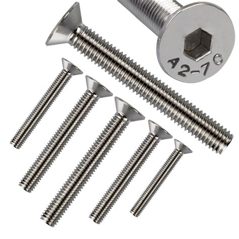 Countersunk Screws With Hexagonal Socket Stainless Steel M 3 X 8 Mm Fully Threaded Screws Din