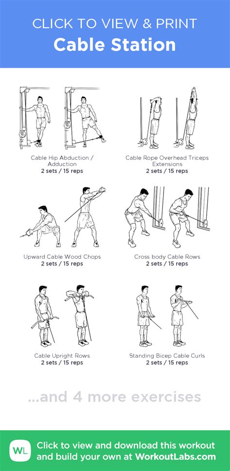 Cable Station Click To View And Print This Illustrated Exercise Plan
