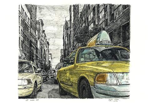Buy The Original New York Street Scene With New York Taxi Cab