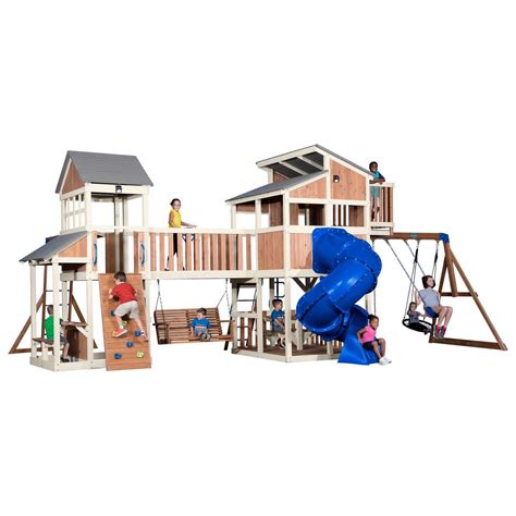 Backyard playsets should be well planned to get the very best installation and this post provides backyard playsets reviews along with pictures as inspiring references. Backyard Discovery Skyline Retreat All Cedar Playset ...