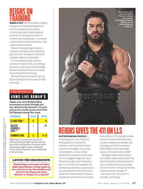 Roman Reigns Arm Workout Arm Workout Health And Fitness Magazine