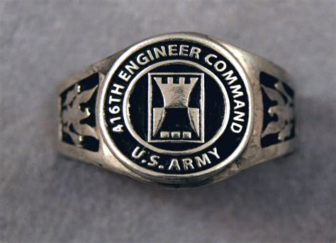 416th Engineer Command Insignia Ring Unit Rings Us Army Etsy
