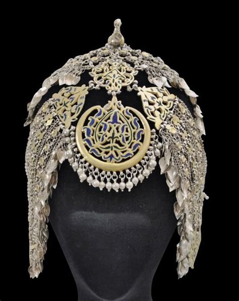 Enamelled And Parcel Gilded Silver Headdress Daoni Tilak Himachal