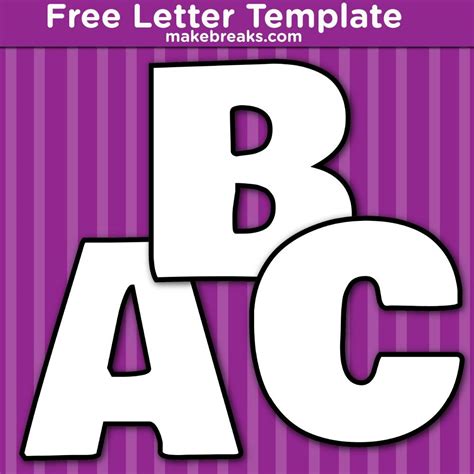 Free Printable Letters Numbers Archives Make Breaks Large Printable