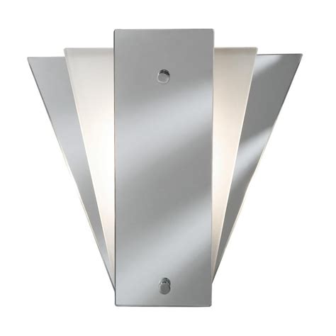 Searchlight 6201 Mirrored Fan Style Wall Light Frosted Glass Panels