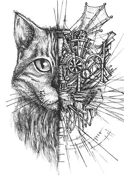 Mechanical Hybrid Drawing Submission Steampunk Art Drawing
