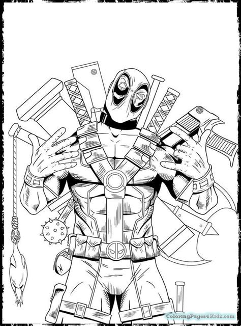 Si estás buscando dibujos para colorear e imprimir, ya que quieres que tus niños se entretengan en casa, debes saber que los dibujos animados y personajes animados; Deadpool Coloring Pages - Coloring Pages For Kids