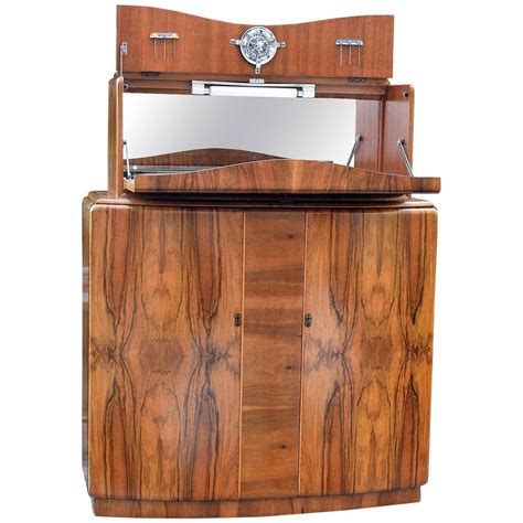 Bar, table , chair, restaurant chair, solid wooden furniture, handcrafted furniture, display cabinet. English Art Deco Walnut Cocktail Dry Bar | Art deco, Art ...