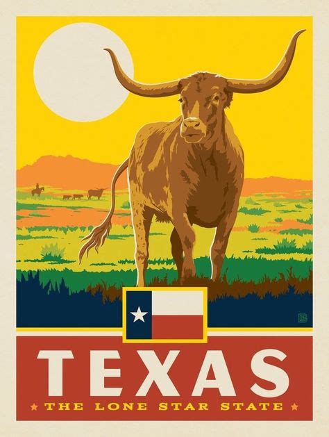 ~ Anderson Design Group State Posters Texas Poster Vintage Travel