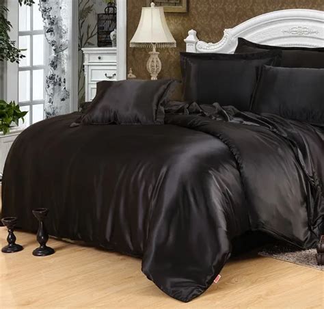 black silk comforter sets satin bedding set sheets duvet cover bed in a bag sheet spread doona