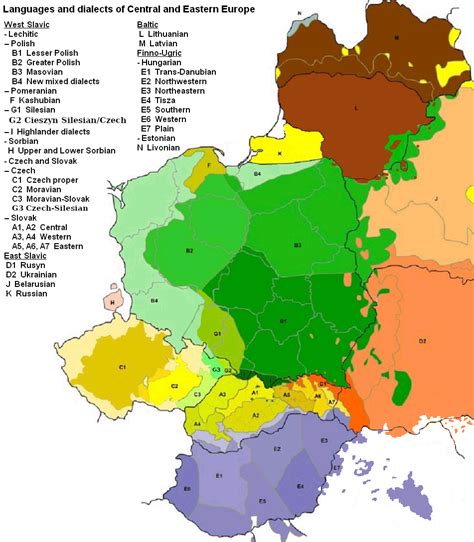 Languages And Dialects Of Poland Czechia Slovakia And Hungary R Mapporn
