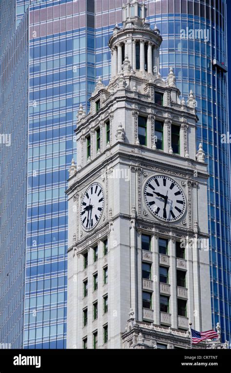 Illinois Chicago Historic Wrigley Building Clock Tower C1920