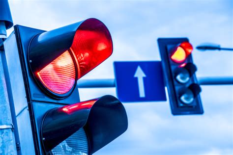 Traffic Lights Over Urban Intersection Stock Photo 25829563