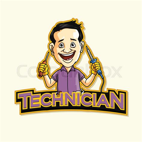 Technician Logo Illustration Design Stock Vector Colourbox