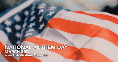 National Anthem Day List Of National Days