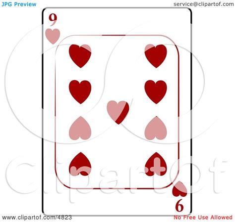 Nine9 Of Hearts Playing Card Clipart By Djart 4823