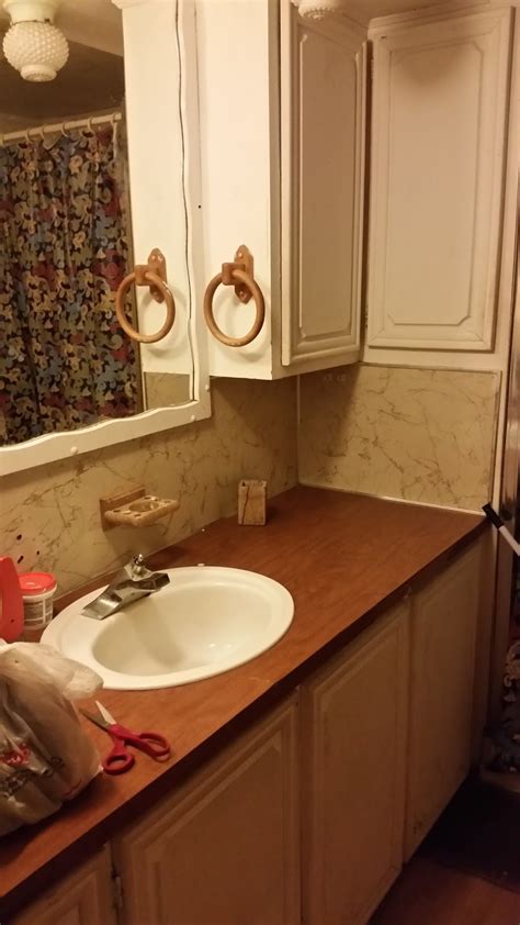 For those looking for a simple but practical unit, you can consider this simpli home chelsea bath vanity piece. We're Going To Turn An Old Bathroom Vanity Top Into Look ...