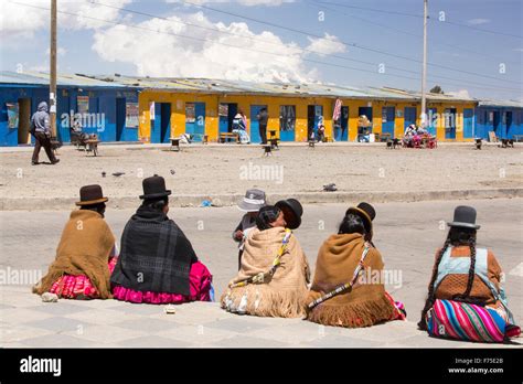 Indigenous Bolivian Women In El Alto Above La Paz Bolivia Stock Photo