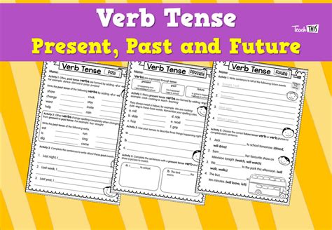 Verb Tense Present Past And Future Teacher Resources And