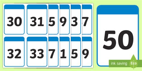 Number Flashcards 1 50 Printable Free Number Cards 3 Levels This
