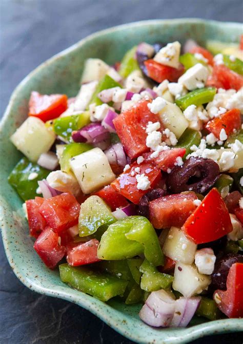 This Easy Greek Salad Is Made With Plum Tomatoes Cucumbers Red Onion