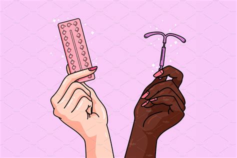 Contraception Methods With Hands People Illustrations ~ Creative Market