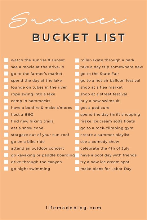 Bff Bucket List Summer Bucket List For Teens Ultimate Summer Bucket