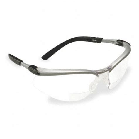 3m bifocal safety reading glasses anti fog wraparound frame half frame 2 50 clear black