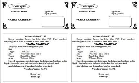 900 Contoh Undangan Walimah Khitanan HD Terbaru