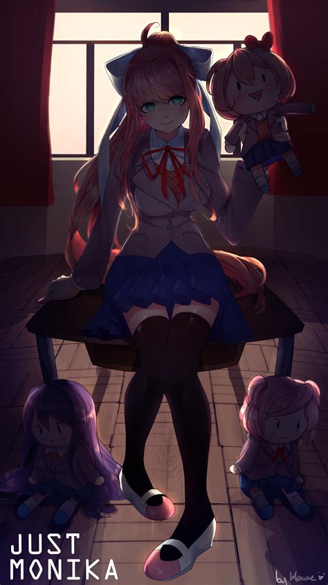 壁纸 Doki Doki Literature Club 动漫女孩 Monika Doki Doki Literature Club