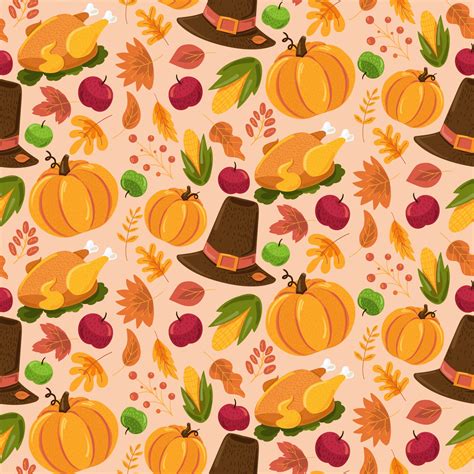 Autumn Seamless Pattern Cute Fall Texture Design 2275858 Vector Art At
