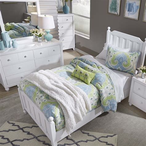 Cottage View Twin Panel Bed Dresser And Mirror Nis439198288 By Samuel Frederick Furniture At The