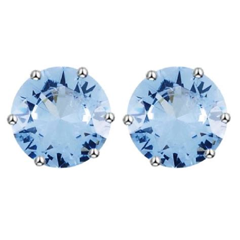 December Birthstone Light Blue Cz 4mm Stud Earrings 925 Etsy