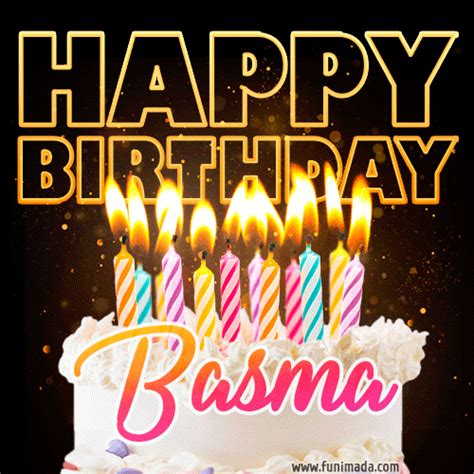 Basma Animated Happy Birthday Cake  Image For Whatsapp