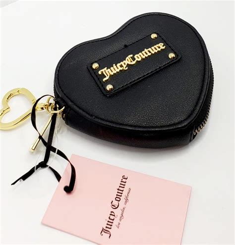 Juicy Couture Black Heart Shape Coin Purse Nwt Etsy In 2021 Juicy
