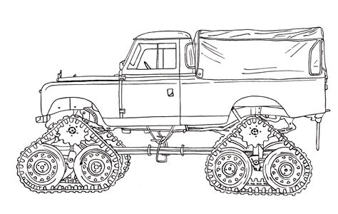 Series Ii Cuthbertson Tracked Land Rover Ink Drawing Gel Ndewagen