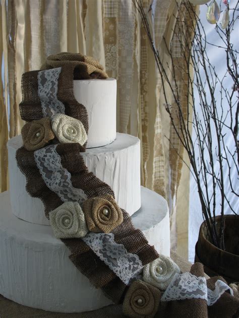Sale Burlap Cake Topper Rustic Wedding Cake Decoration