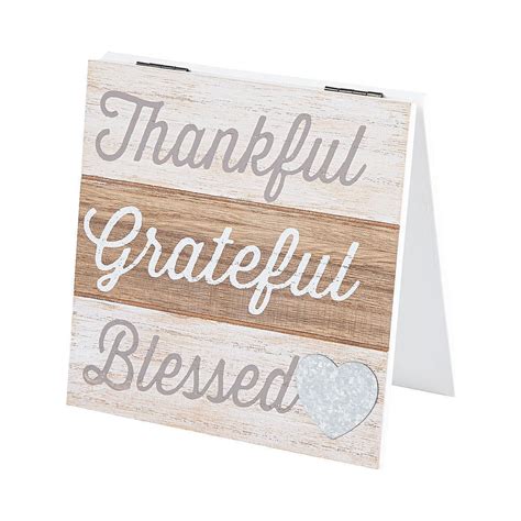 Thankful Grateful Blessed Tabletop Sign Home Decor 1 Piece