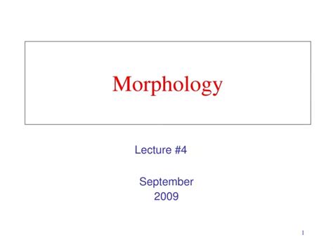 Ppt Morphology Powerpoint Presentation Free Download Id9239635