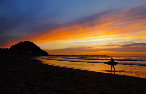 Donostia Surfing Sunset By David Muriana España