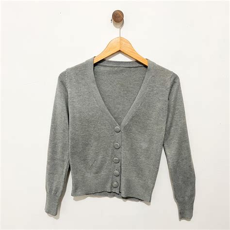 Cardigan Rajut Button Knit Korean Brand Abu Gray Korea Style Fesyen